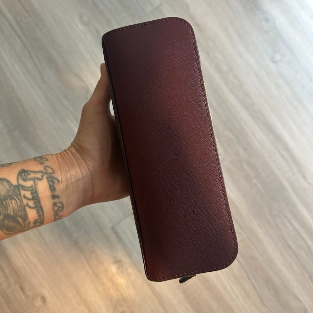 Michael Kors Burgundy Pencil Case - Picture 3 of 3